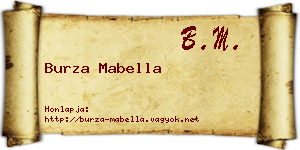 Burza Mabella névjegykártya